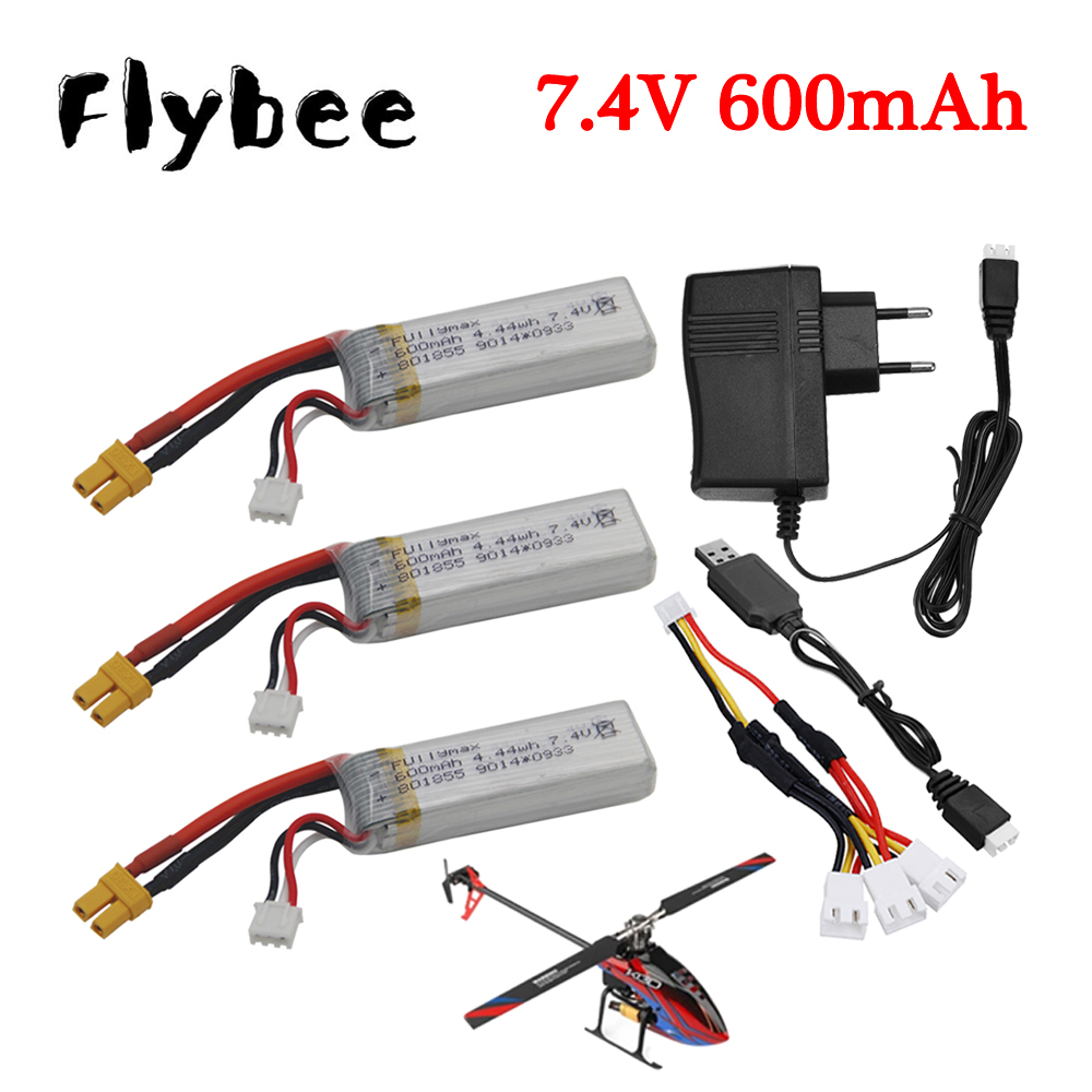 Drone Charger - 7.4V 600mAh Lipo Battery +7.4V Charger